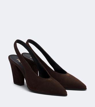 Prada Suede slingback pumps