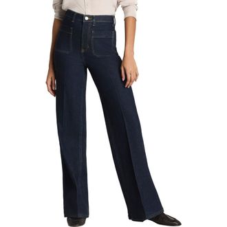 Spanx SPANXshape Authentic 360 Patch Pocket Easy Flare Jeans in Marina at Nordstrom, Size X-Small