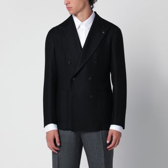 Tagliatore Black double-breasted jacket in wool