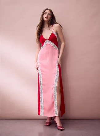 Free People Womens Some Kind Of Love lace accents slip dress