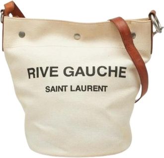Saint Laurent Pre-owned Bolso de Hombro de Lino - Pre-owned - Mujer - Beige - ONE SIZE