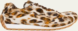 Bottega Veneta Orbit Jaguar-Print Calf Hair Fashion Sneakers