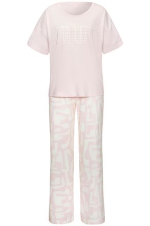 s.Oliver Pyjama S.OLIVER, Damen, Gr. 32/34, rosa (rosa, wei&szlig; gemustert), Single Jersey, Obermaterial: 50% Baumwolle, 50% Viskose, gemustert, l&auml;ssig geschnitten
