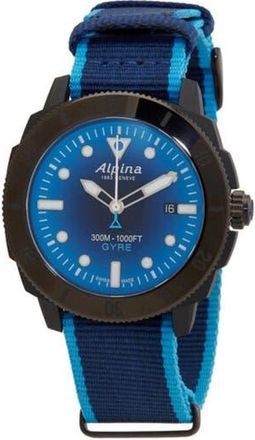 Alpina Seastrong Diver Gyre Automatic NATO Strap Watch, 44mm in Black at Nordstrom Rack