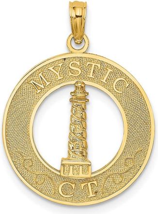 Diamond2Deal 14k Yellow Gold MYSTIC CT Lighthouse Charm Pendant