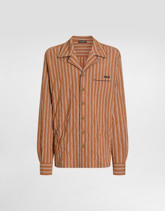 Dolce & Gabbana Crinkled Striped Vanity Shirt - Man Shirts Multi-colored 37