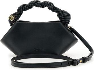 Ganni Womens Handbag Bou Bag Mini Black Leather Recycled Handbags Hand