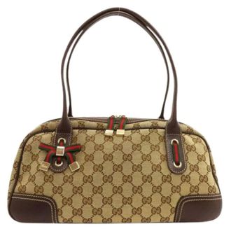 Gucci Pre-owned Handbags, female, Brown, Size: ONE SIZE Pre-owned Boston Tote Bag