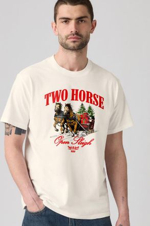 Levi's T-shirt taglio comodo con stampa - Uomo - 2XL - Bianco / 2h Sleigh 1 Egret