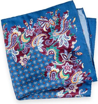 Paul Fredrick Paisley Silk Pocket Square
