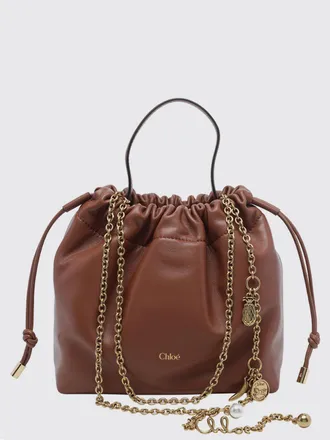 Chlo&eacute; Mini borsa a secchiello Icons in nappa con tracolla a catena