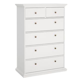 Furniture To Go Paris Chest of 6 Drawers in White
