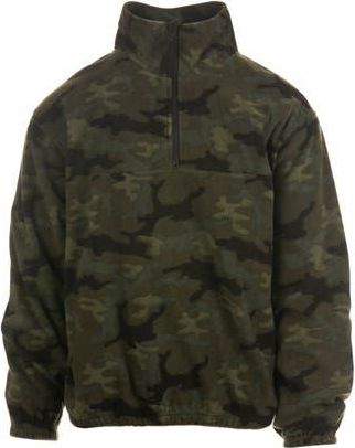 Burnside Polar Fleece Quarter Zip Sweatshirt in Green Camo at Nordstrom Rack, Size Xx-Large