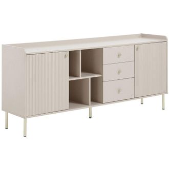 Vente-Unique Credenza 2 ante, 3 cassetti e 4 nicchie Beige e dorato - LUNAOR