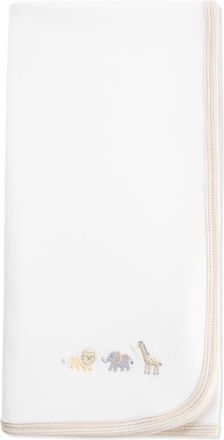 Little Me Jungle Embroidered Baby Blanket in White at Nordstrom