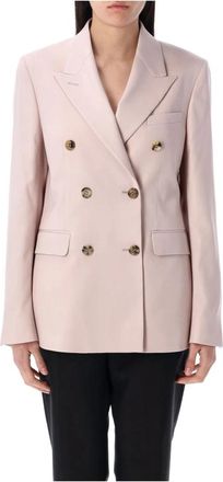 Golden Goose Schaduwroze Double Breasted Blazer - Dames - Blazers - Roze - XS - Wol - Jassen