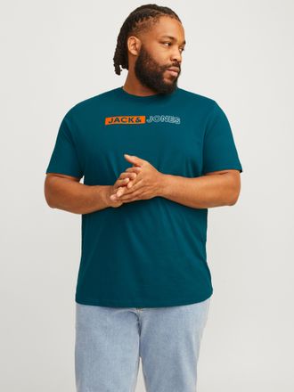 Jack & Jones Plus Size T-Shirt JJECORP LOGO TEE PLAY SS O-N NOOS PLS, Herren, Gr. 4XL, blau (deep teal), Single Jersey, Obermaterial: 100% Baumwolle, JACK & JONES PLUSSIZE, 