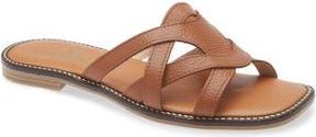 La Canadienne Francine Leather Slide Sandal in Cognac at Nordstrom Rack, Size 11