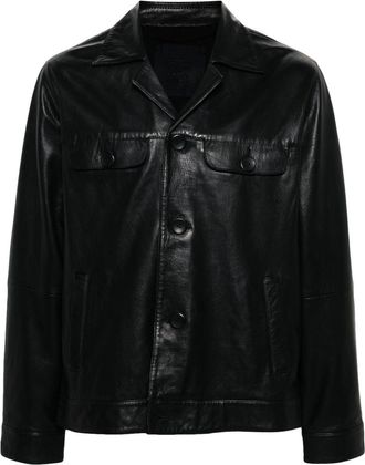 Frei-Mut long-sleeved leather jacket - men - Calf Leather - 50 - Black