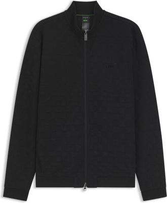 BOSS Porsche x zip-up sweatshirt with Pasha-check jacquard