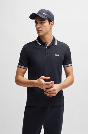 Boss Green by Hugo Boss Poloshirt BOSS GREEN Paddy, Herren, Gr. XXL, blau (dunkelblau402), Jersey, Obermaterial: 100% Baumwolle, unifarben, regular fit, hoch geschlossener Au