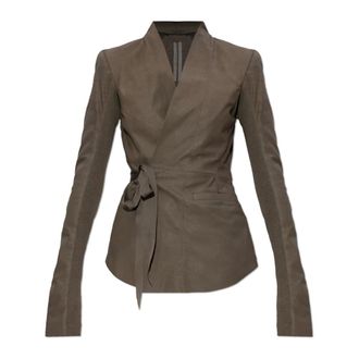 Rick Owens Leather Jackets, female, Brown, Size: XS Hollywood Leather Jacket