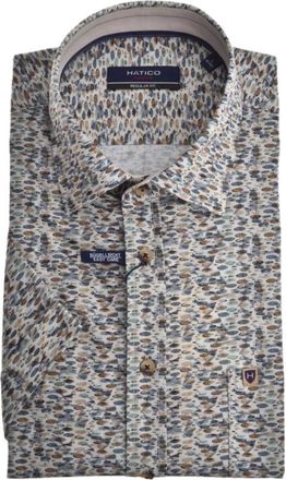 Hatico Casual overhemd met korte mouwen - Heren - Overhemden - Veelkleurig - Maat: XL