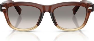 Brunello Cucinelli Stanley J 53mm Pillow Sunglasses in Clear at Nordstrom