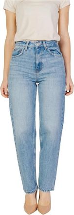 Only High Waisted Straight Leg Jeans - Dames - Loose Fit Jeans - Blauw - W28 L30 - Jeans