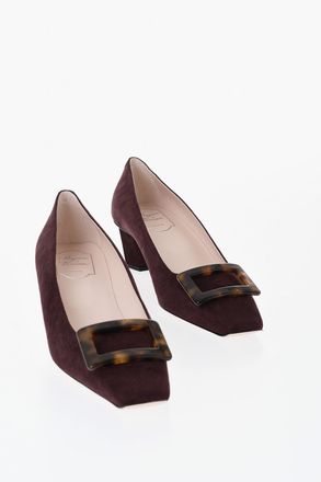 Roger Vivier Suede Pumps BELLE With Front Detail Roger Vivier