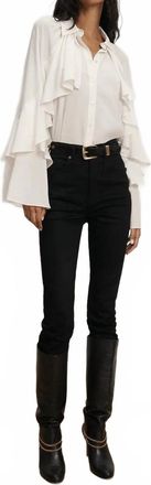 Veronica Beard Womens Demaris Blouse In Dove