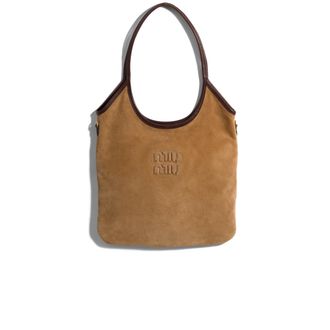 Miu Miu Ivy Suede Tote Bag, Woman, Cinnamon/briarwood