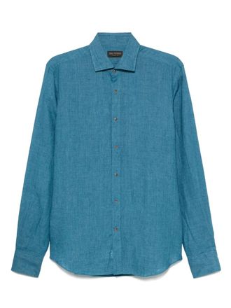 Dell'Oglio Linnen overhemd - Blauw