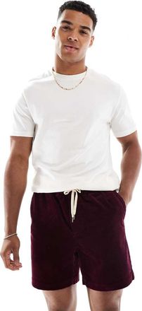 Polo Ralph Lauren Prepsters - Pantaloncini in tessuto a coste color bordeaux con logo-Rosso