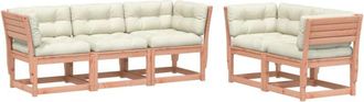 vidaXL Vidaxl - Set De Sof&aacute;s Jard&iacute;n 5 Pzas Con Cojines Madera Maciza Douglas