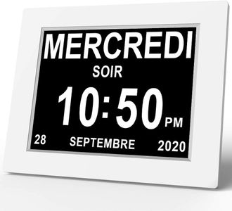 OEM Reloj Digital Lcd De 8 Pulgadas Con Calendario, Fecha, D&iacute;a Y Hora Completa, Atenuaci&oacute;n Autom&aacute;tica, 8 Idiomas, Pantalla Hd, Recordatorio Para Personas 