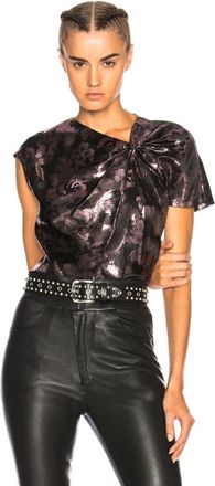 Isabel Marant Malo Metallic Gathered Top Size XS