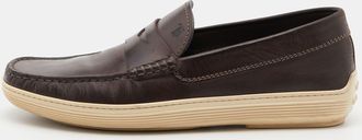 Tod's Tods Brown Leather Driver Loafers