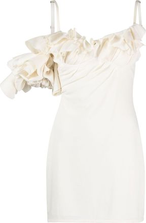 Jacquemus La Robe Duna minidress - women - Virgin Wool/Elastane/Polyamide/Elastane/Cotton/Acetate - 36 - White