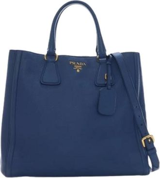 Prada Pre-owned Handbags, female, Blue, Size: ONE SIZE Pre-owned Vintage Satchel