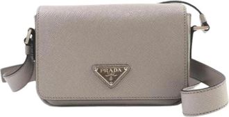 Prada Pre-owned Cross Body Bag - Dames - Vintage Schoudertas - Grijs - ONE Size - Leer - Vintage