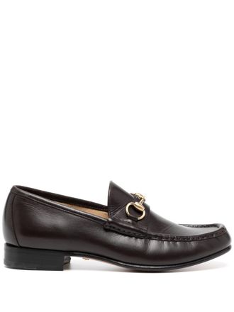 Gucci Horsebit detail leather loafers - Brown