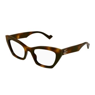 Gucci Cat Eye Acetaat Vierkante Frame Zonnebril - unisex - Brillen - Bruin - ONE Size - Accessoires