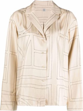 Toteme Monogram Silk Pyjama Shirt