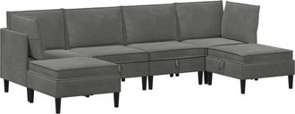 vidaXL Juego De Muebles De Sal&oacute;n 6 Uds. Gris Oscuro Terciopelo Vidaxl