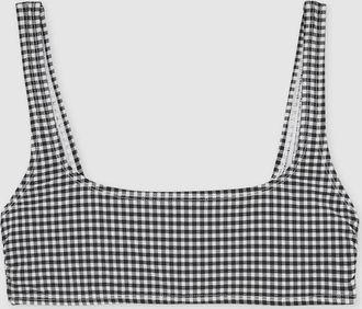 Good American Gingham Bra Bikini Briefs Print, Black Size: XS