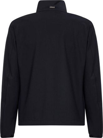 Herno Mens Bomber Jacket Navy Blue Wool Blend Polyester