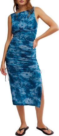 Free People Take Me Away Mesh Midi Dress in Indigo Combo at Nordstrom Rack, Size X-Small
