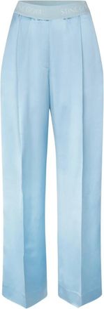 Stine Goya Luxe Wijde Satijnen Broek - Dames - Wijde Broeken - Blauw - XS - Satijn - Broeken