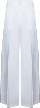 Msgm Witte katoenen broek voor vrouwen - Dames - Wijde Broeken - Wit - S - Katoen - Broeken